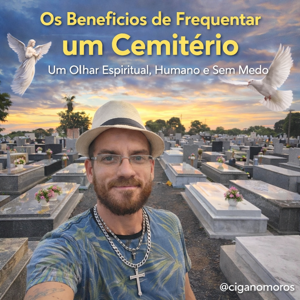 Edu Moros no cemitério reflexão espiritual benefícios de visitar cemitério
