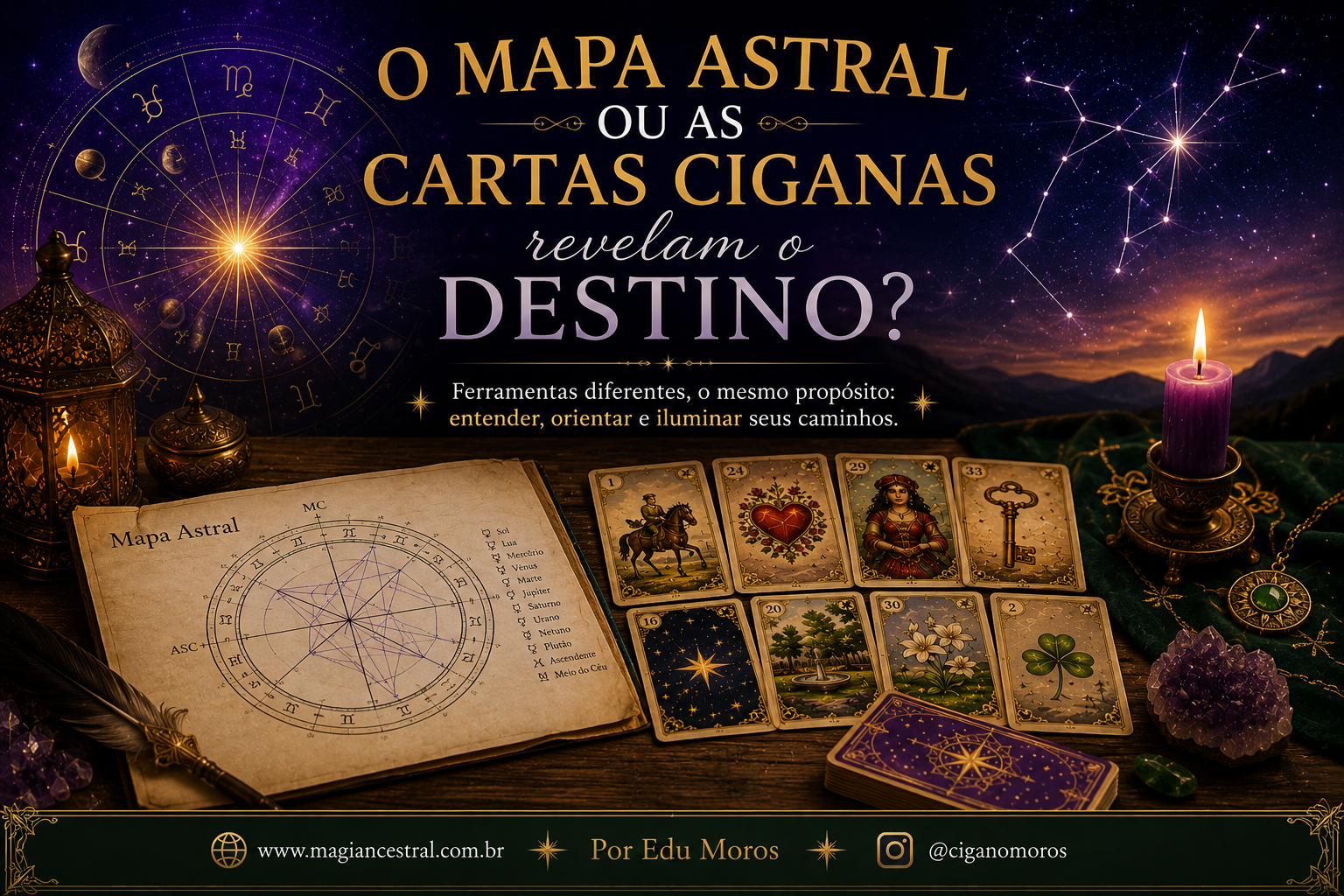 O Mapa Astral ou as Cartas Ciganas revelam o destino?